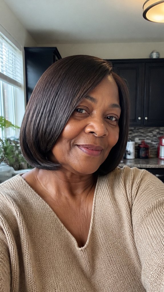 blunt one length bob growth