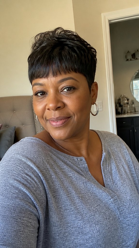 blunt pixie quick morning styling