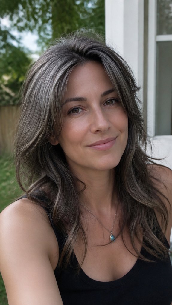 brunette grey smoky halo