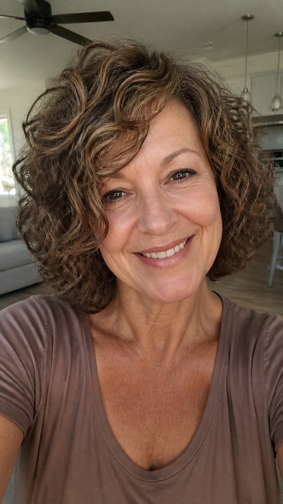cheek framing soft curly bob