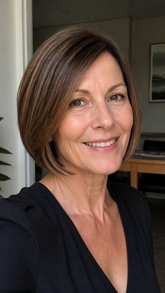 chin length bob enhances jawline