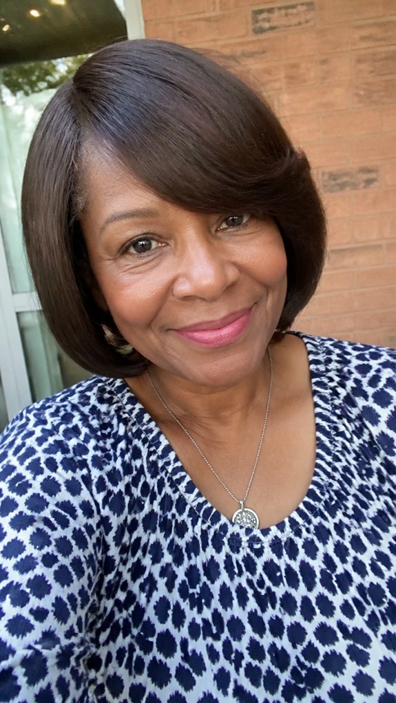 chin length bob with side part