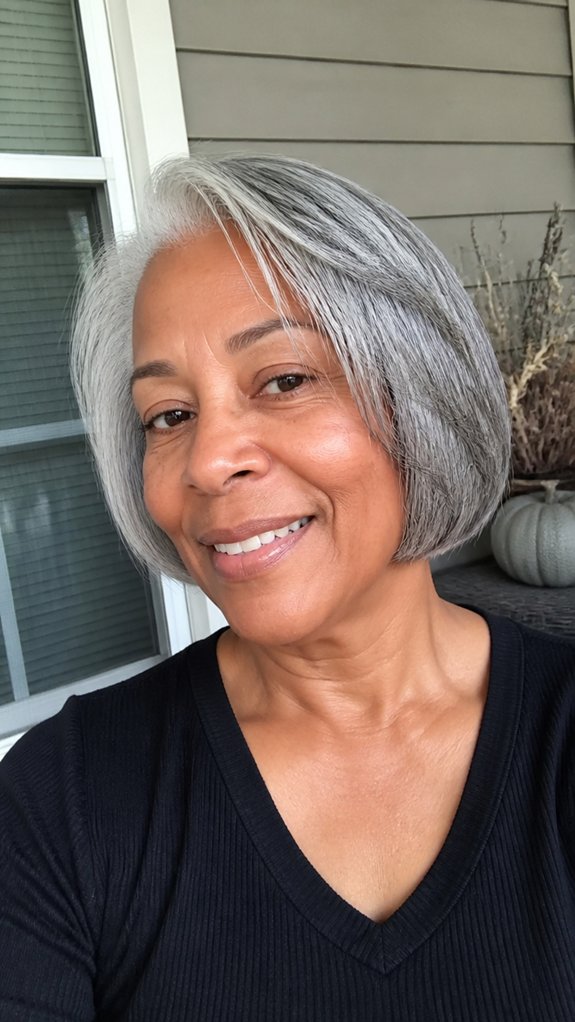 chin length layered bob balance