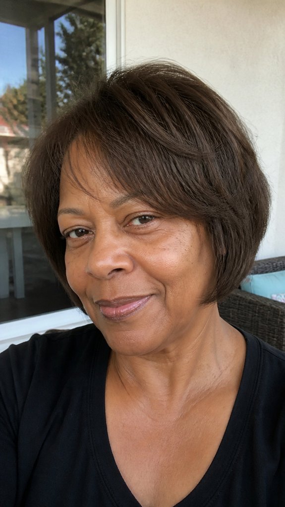 chin length layered face framing