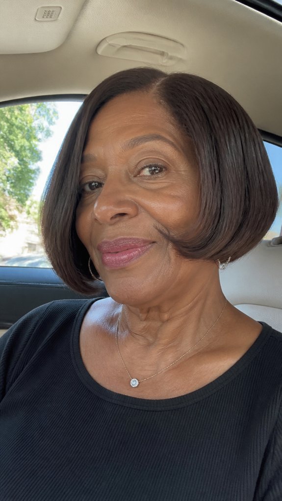 chin length shiny polished bob