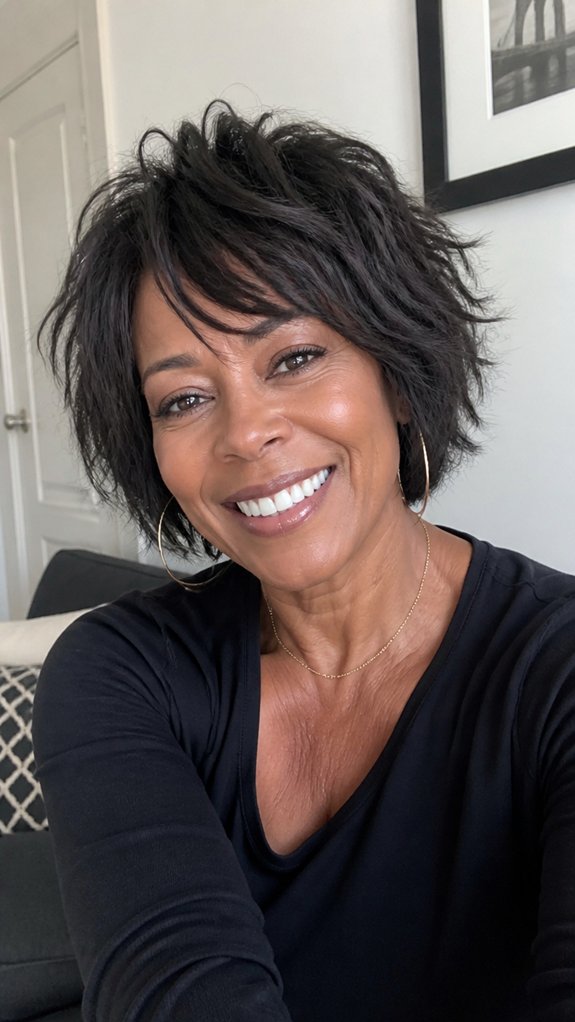 chin length textured shag hairstyle