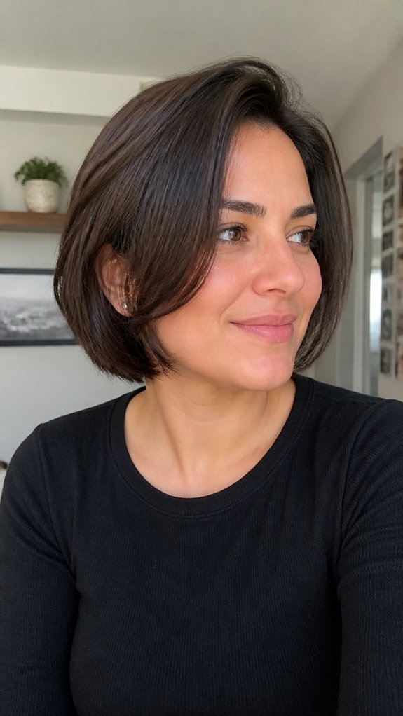 choppy angled chin length bob
