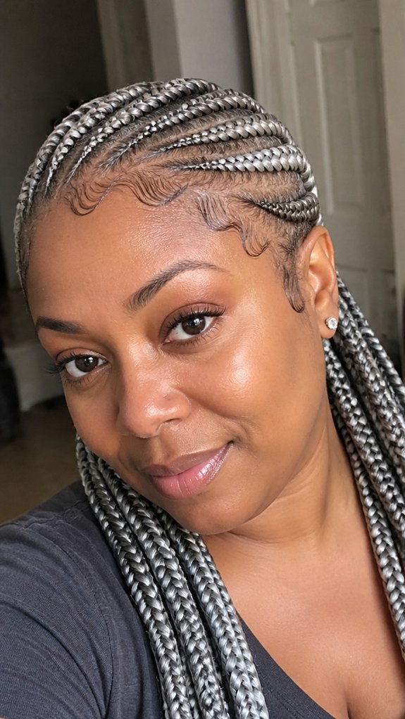 crossover cornrows sculpted edge control