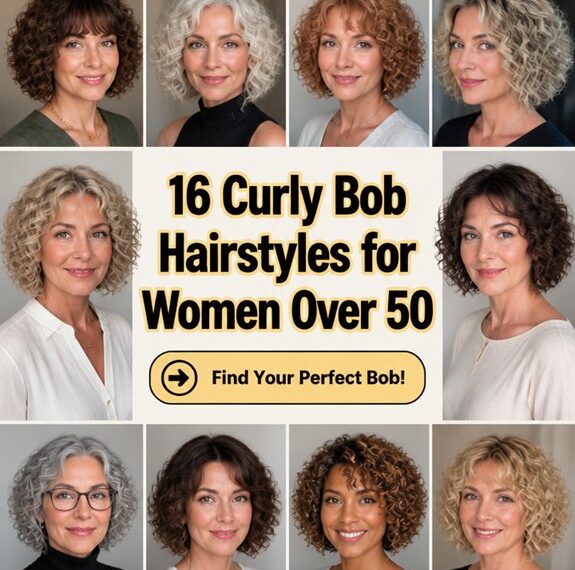 curly bob styles for 50
