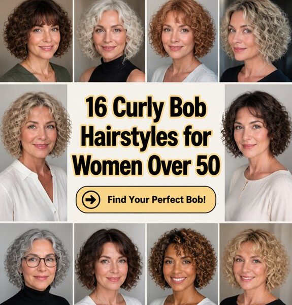 curly bob styles for 50