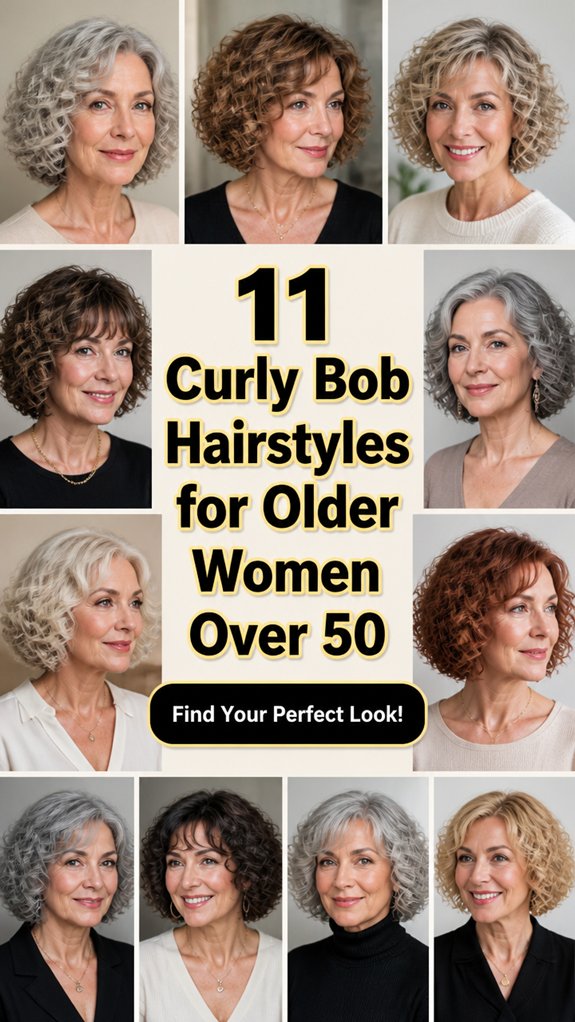 curly bob styles for 50