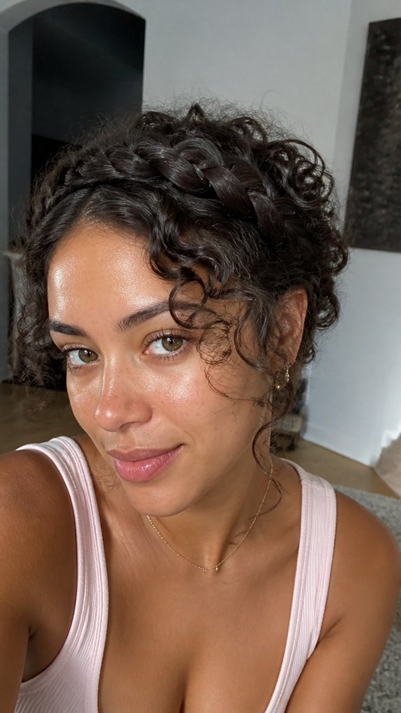 curly french braid headband