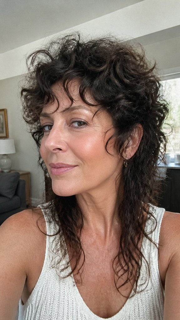 curly friendly feminine mullet shag