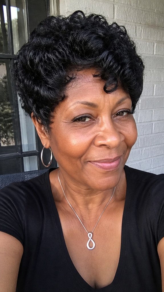 curly pixie with taper