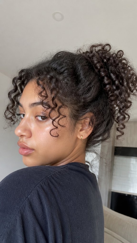 curly ringlet textured crown ponytail