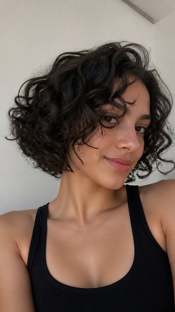 damp scrunched loose ringlets