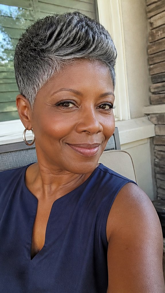 dark to gray blended pixie