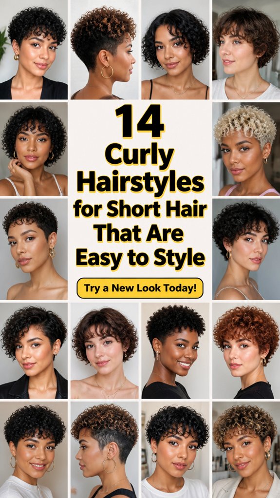 easy short curly hairstyles