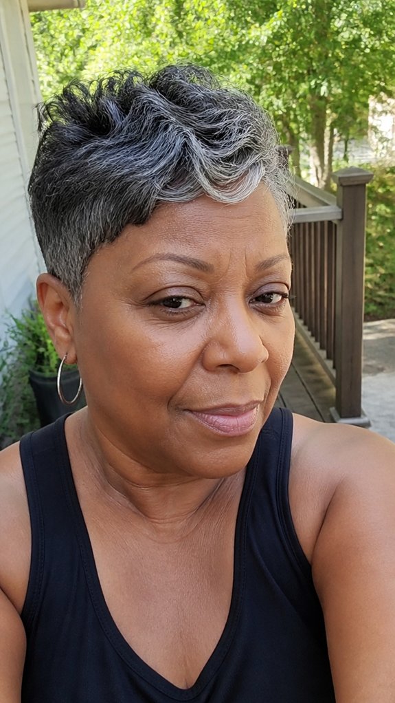 edgy short silver highlights