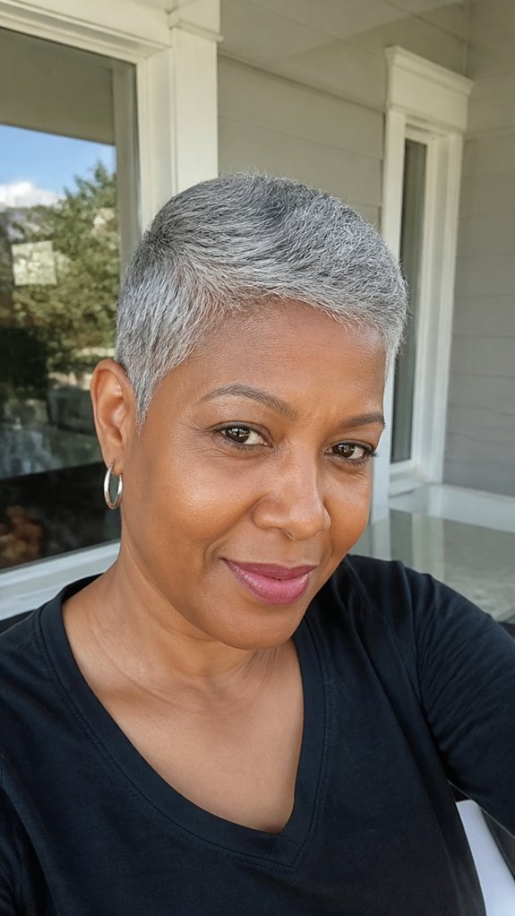 effortless low maintenance gray pixie