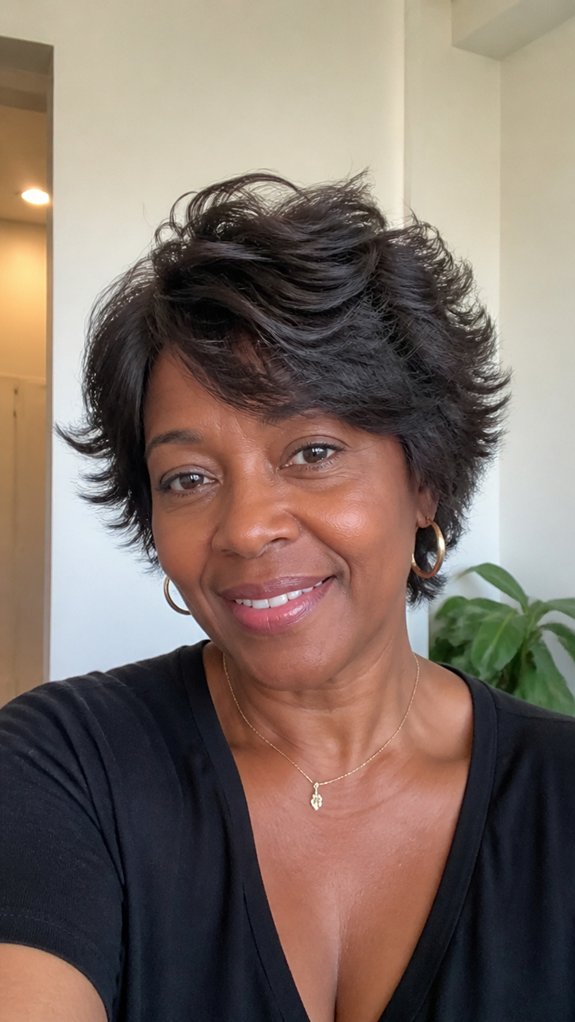 effortless textured wavy short shag