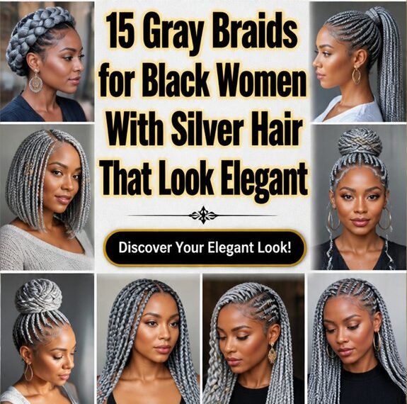 elegant gray braided hairstyles