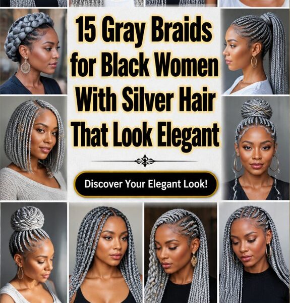 elegant gray braided hairstyles