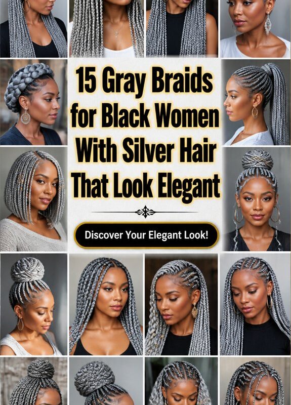 elegant gray braided hairstyles