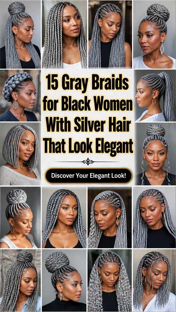 elegant gray braided hairstyles