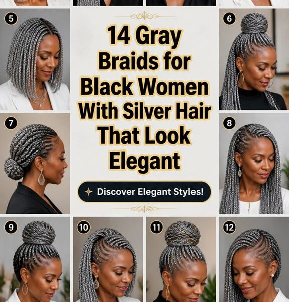 elegant gray braided styles