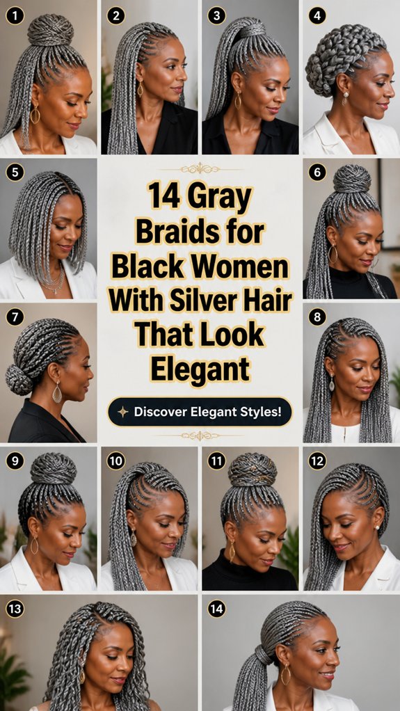 elegant gray braided styles