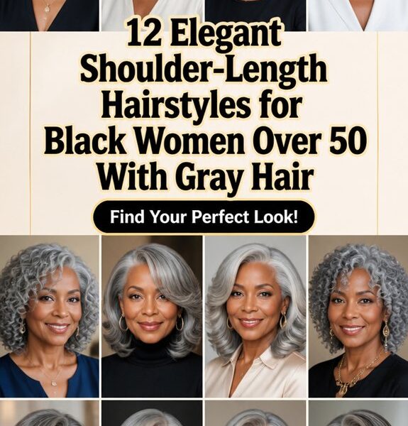 elegant gray shoulder length styles