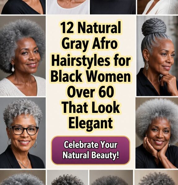 elegant natural gray afros