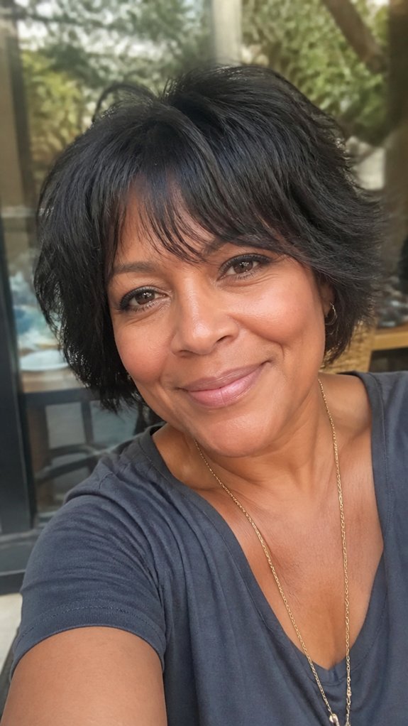 face framing textured short bob