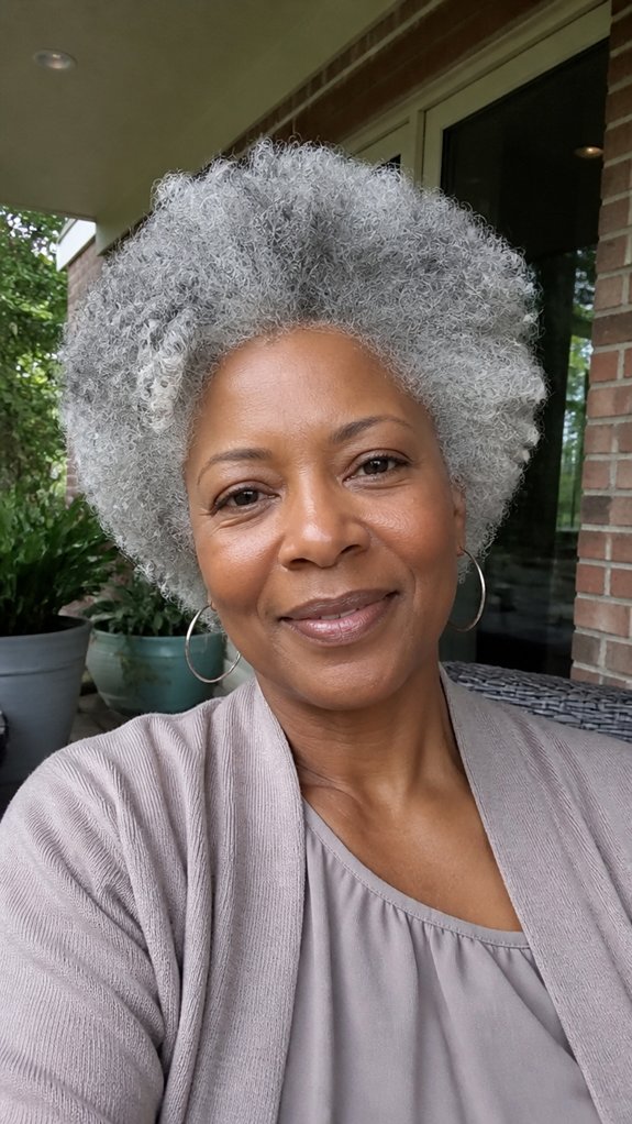 face mapped flattering gray afro
