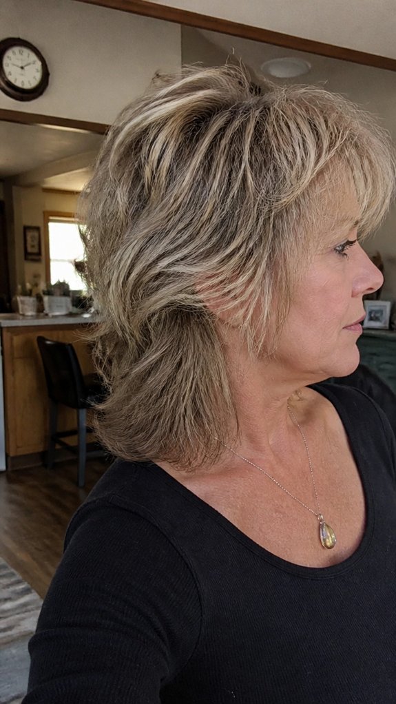 feathered back layers volumize light