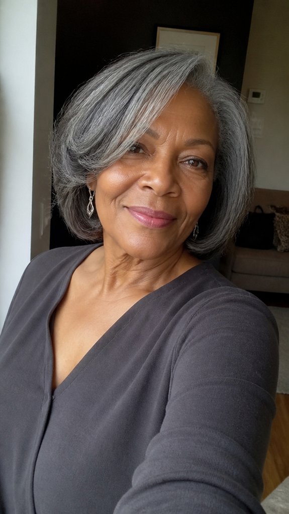 feathered grey bob volume