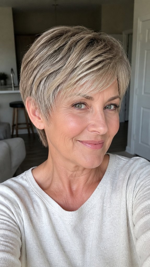 feathered pixie for fine hair