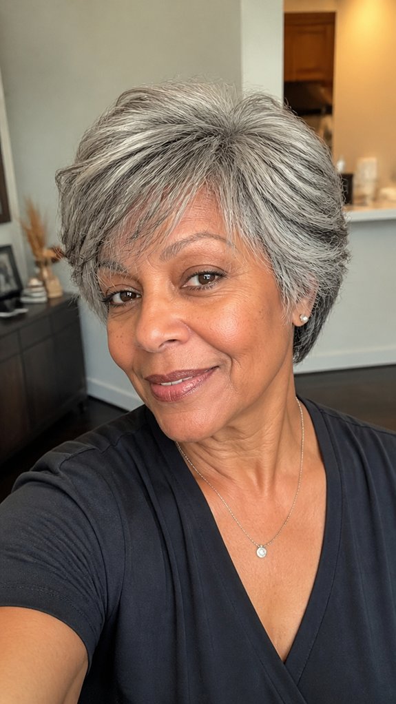 feathered short bob layers