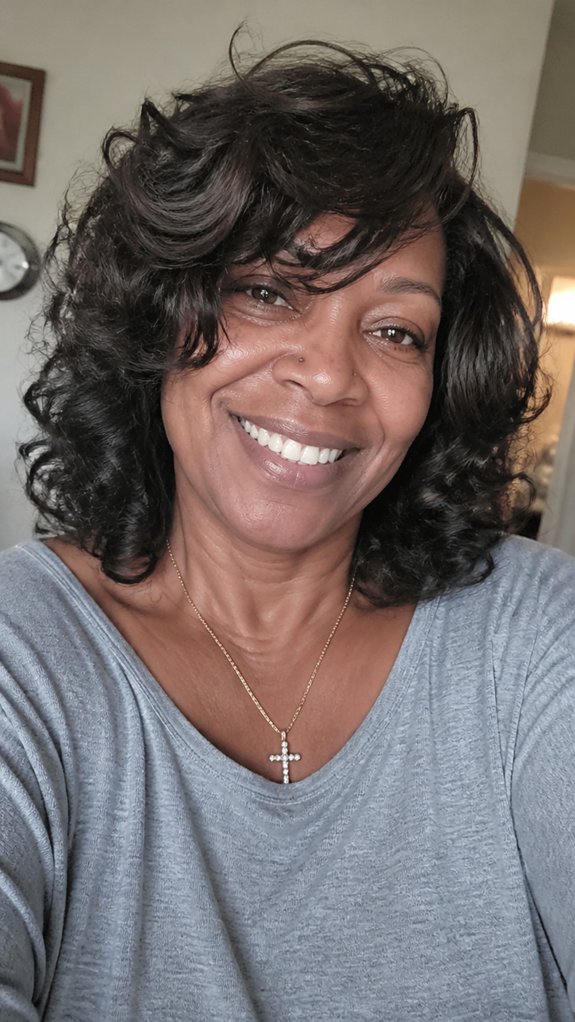 feathered shoulder grazing layered curls