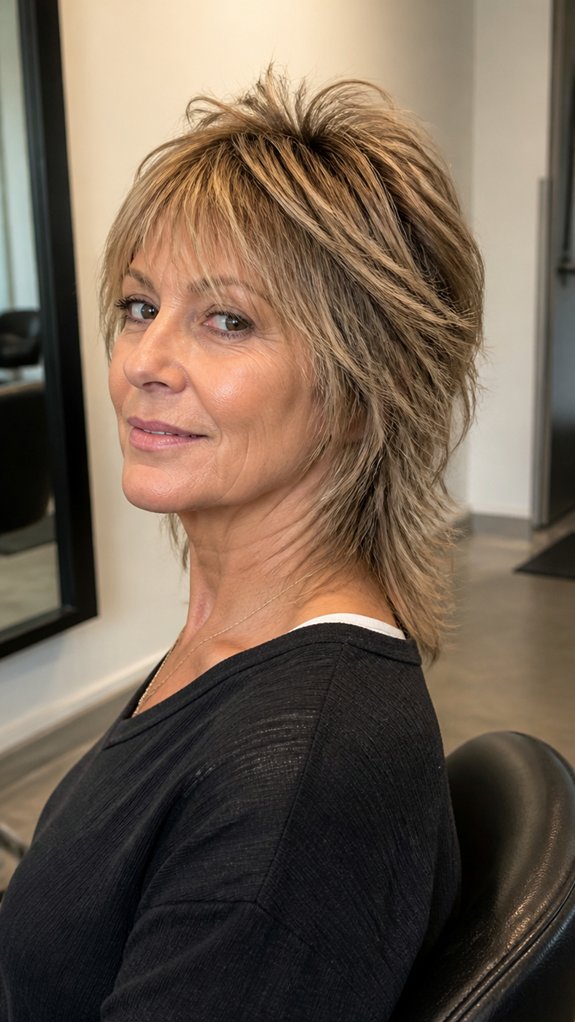 feminine layered angled shag