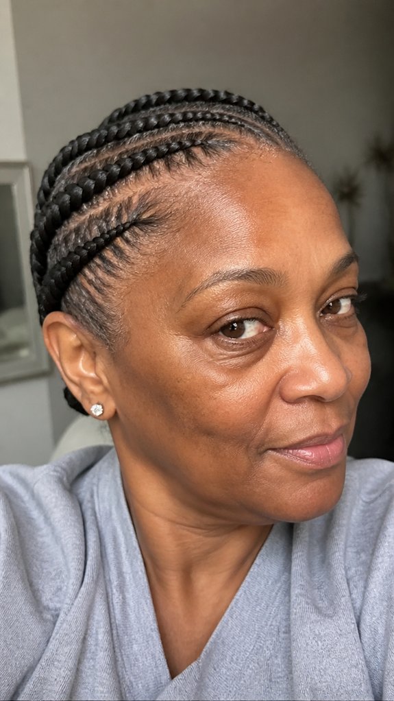 flat gentle scalp protective braids
