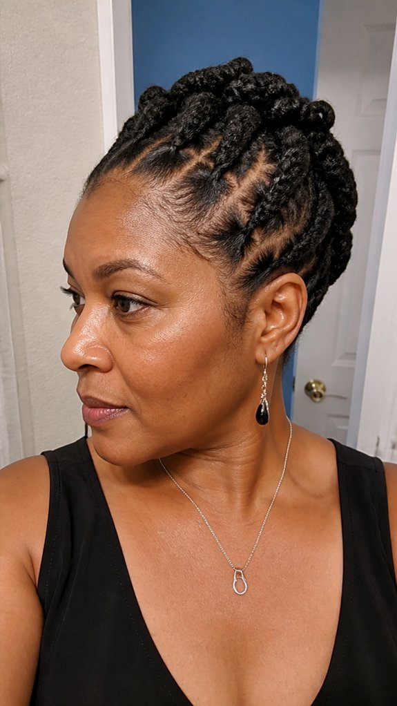 flat twisted moisture sealing updo