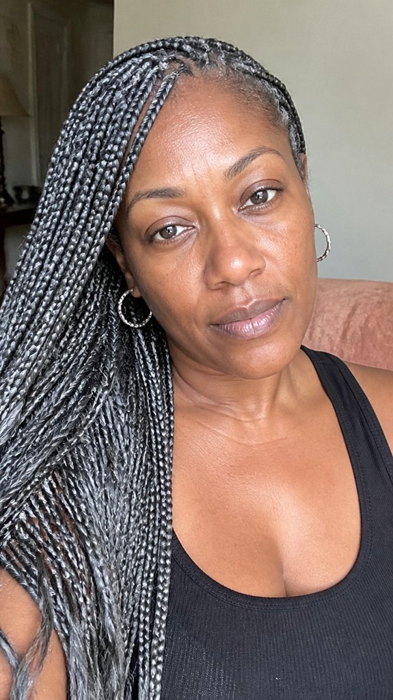 goddess braids soft shiny roots