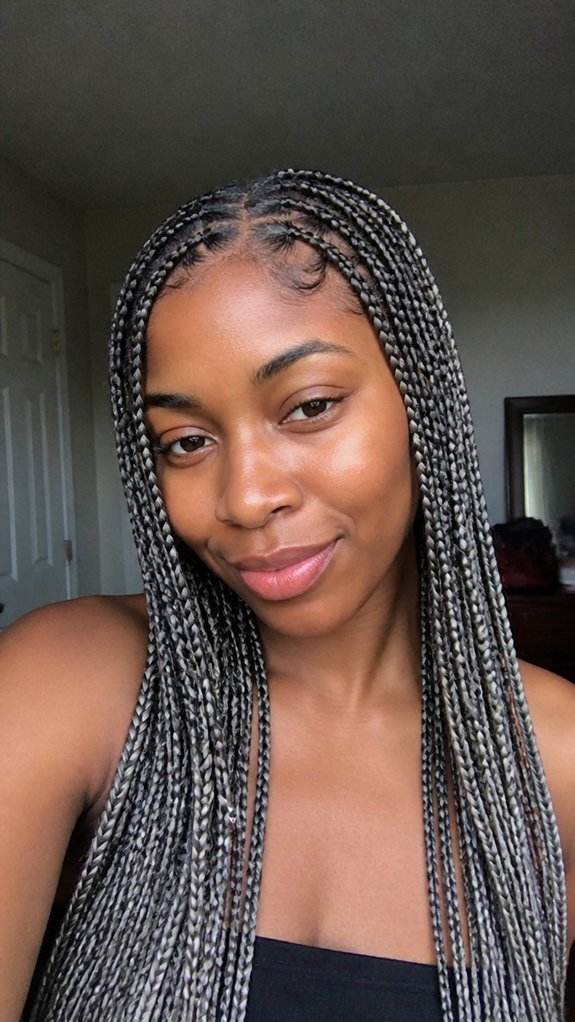 gold tinted fulani gray braids