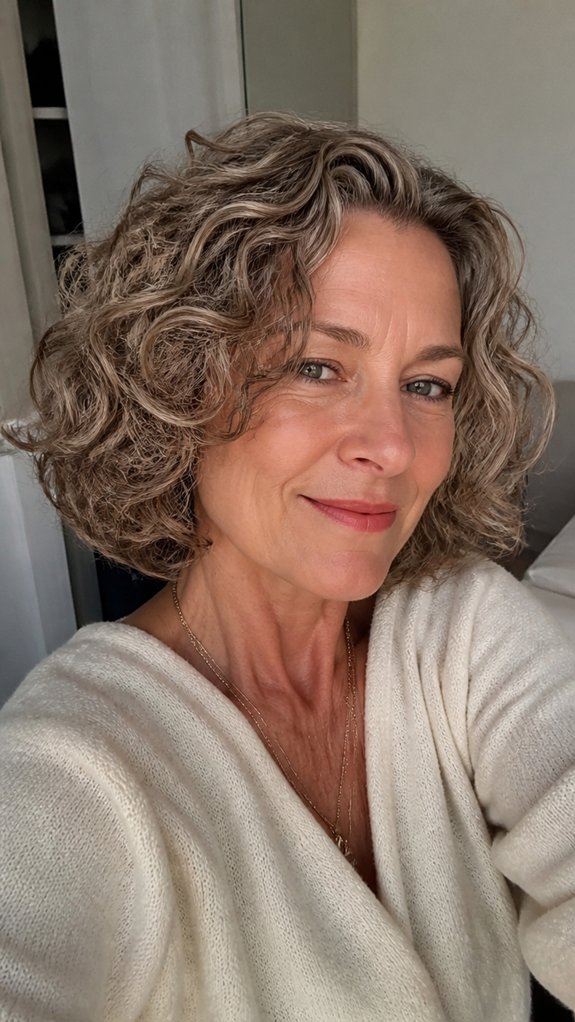 gradual wavy to curly bob