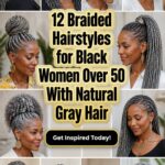 gray braided styles for 50