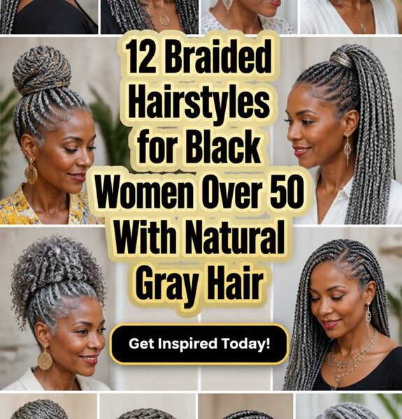 gray braided styles for 50