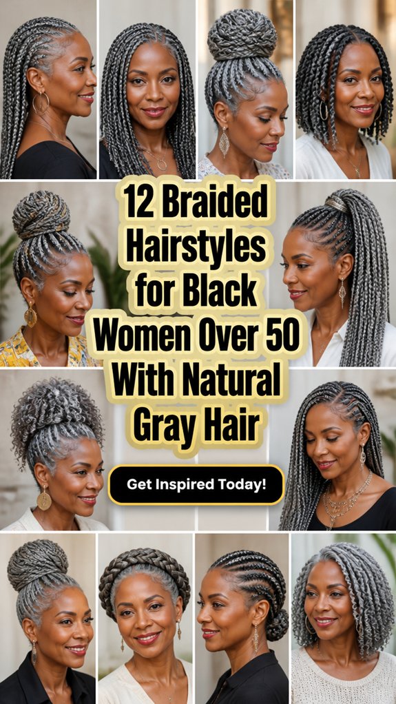 gray braided styles for 50