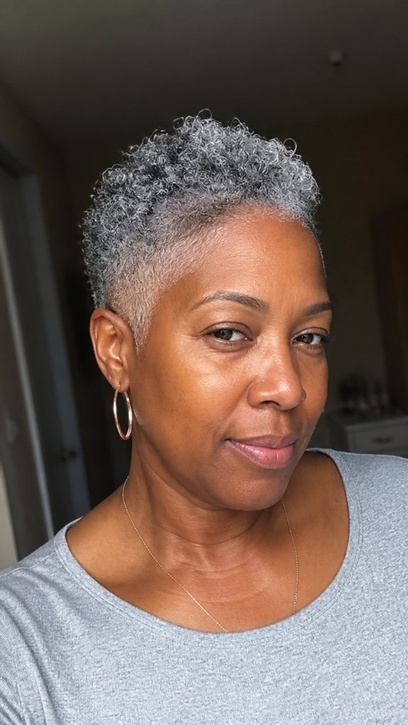 gray coiled textured pixie